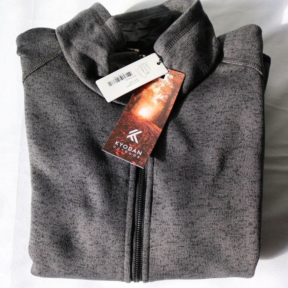 NWT KYODAN Women's Jacket Black Melange Outdoor Sweater Full Zip Size Medium